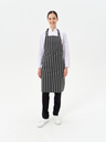 Long Apron Huqqa, Black Animated with White